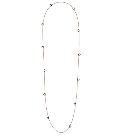 Long Rose Thorn Necklace in Sterling Silver