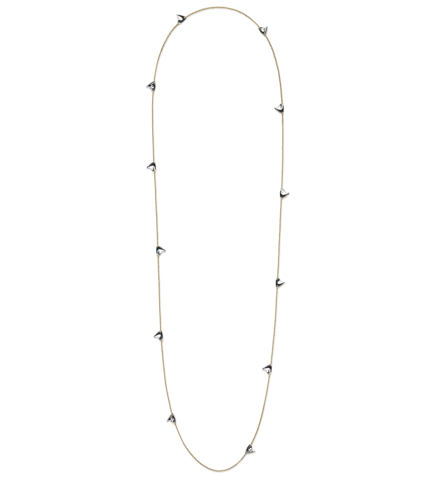 Long Rose Thorn Necklace in Sterling Silver