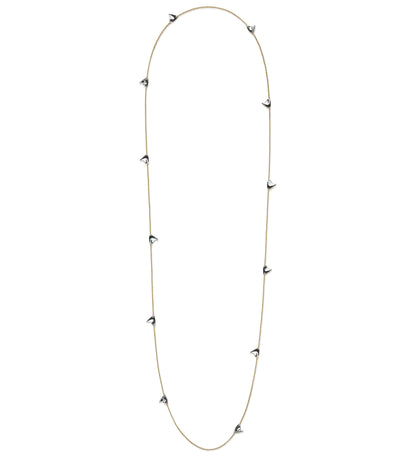 Long Rose Thorn Necklace in Sterling Silver