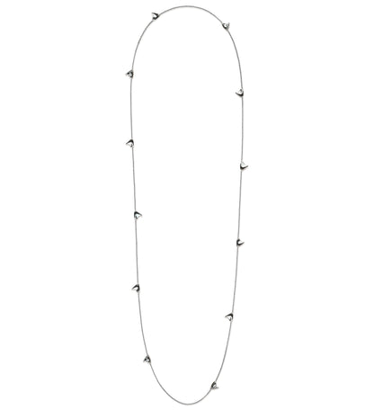 Long Rose Thorn Necklace in Sterling Silver