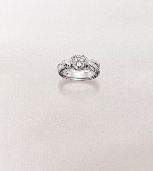 Diamond Leaf Engagement Ring