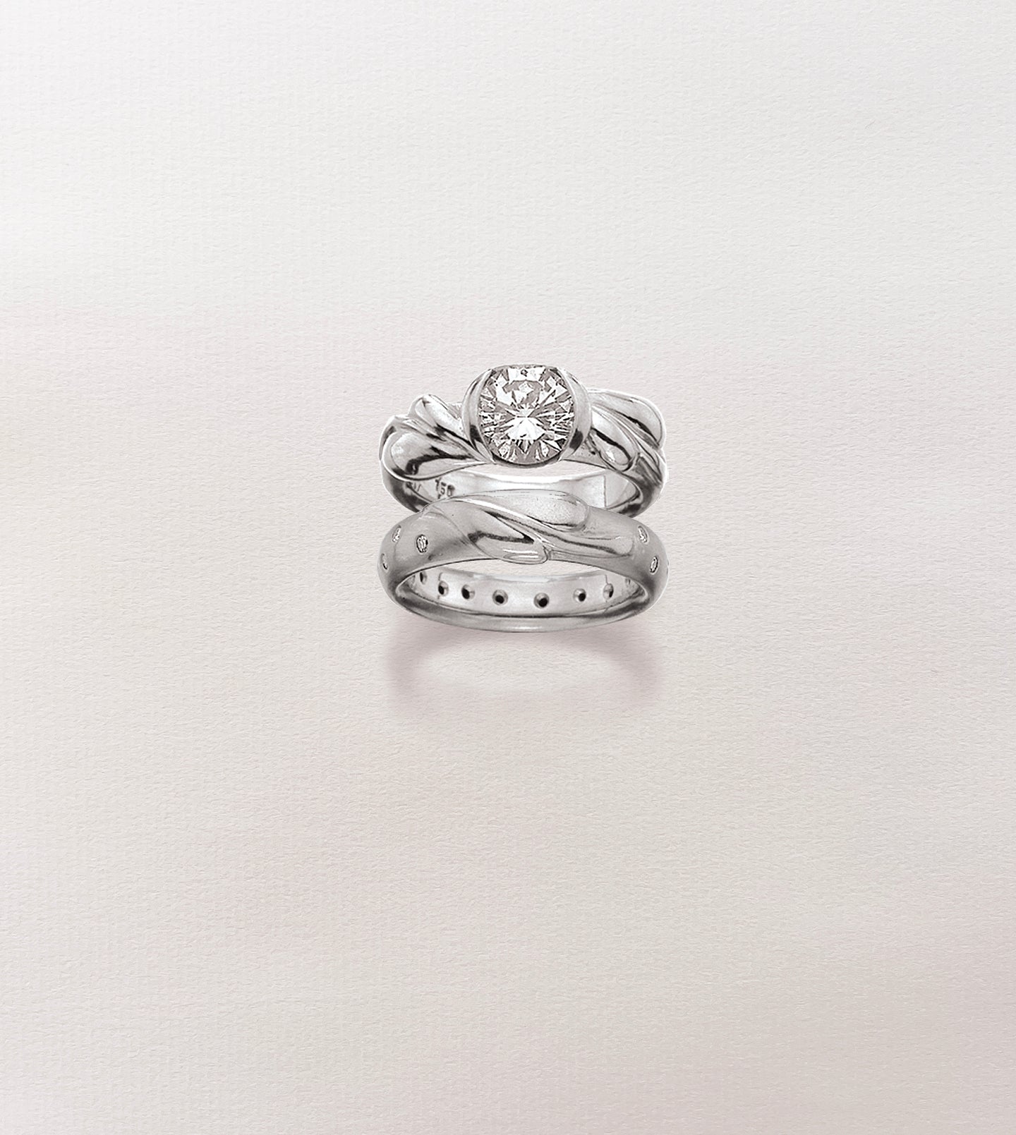 Diamond Leaf Wedding Band