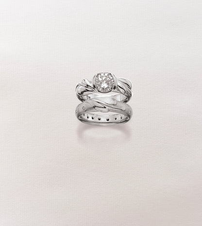 Diamond Leaf Wedding Band