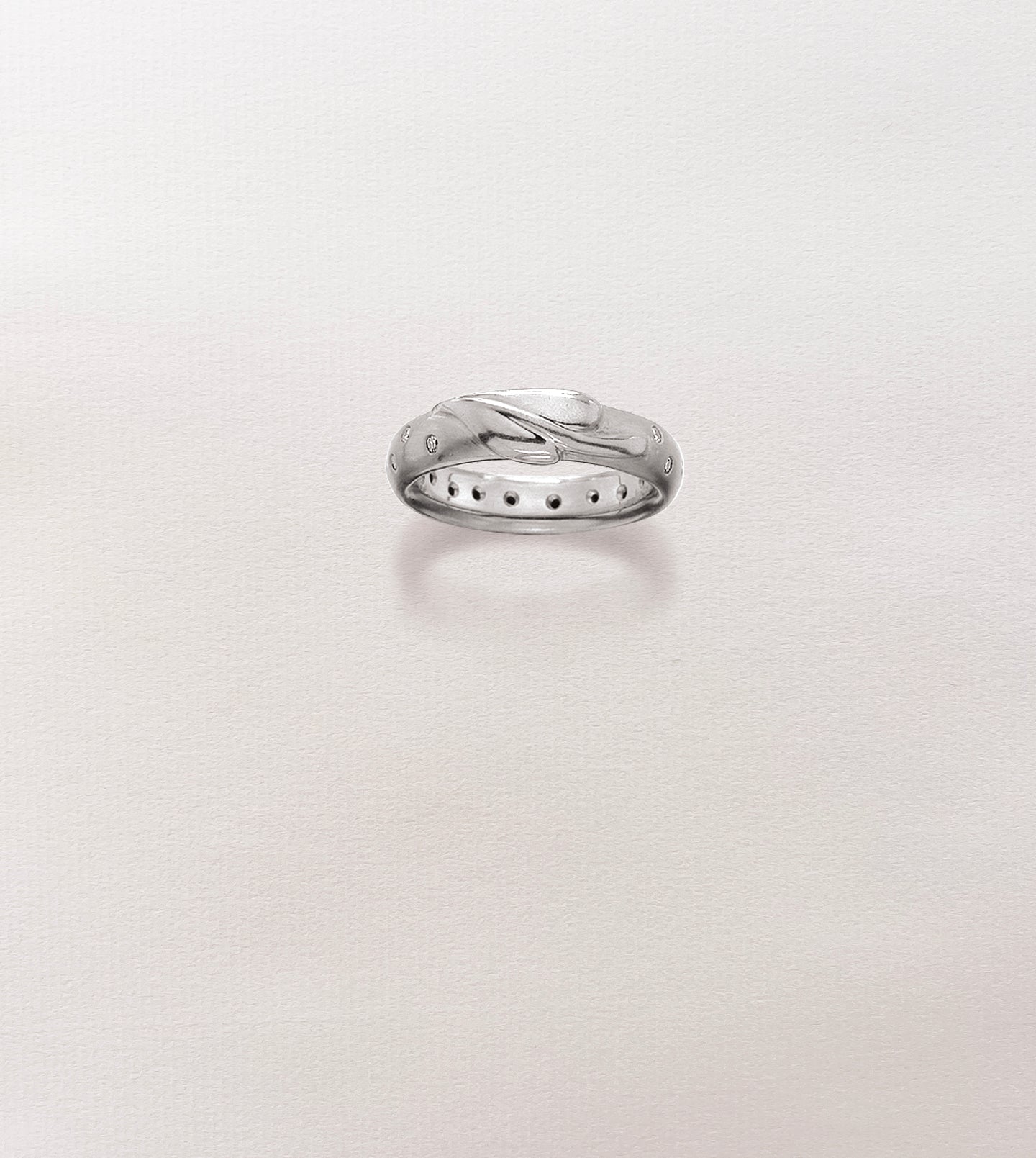 Diamond Leaf Wedding Band