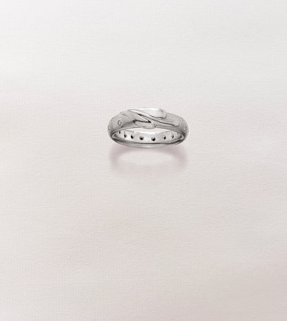 Diamond Leaf Wedding Band