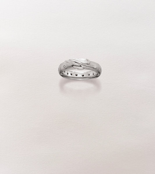 Diamond Leaf Wedding Band