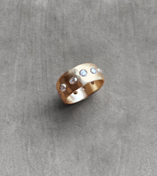 Wide Rose-Cut Diamond Band