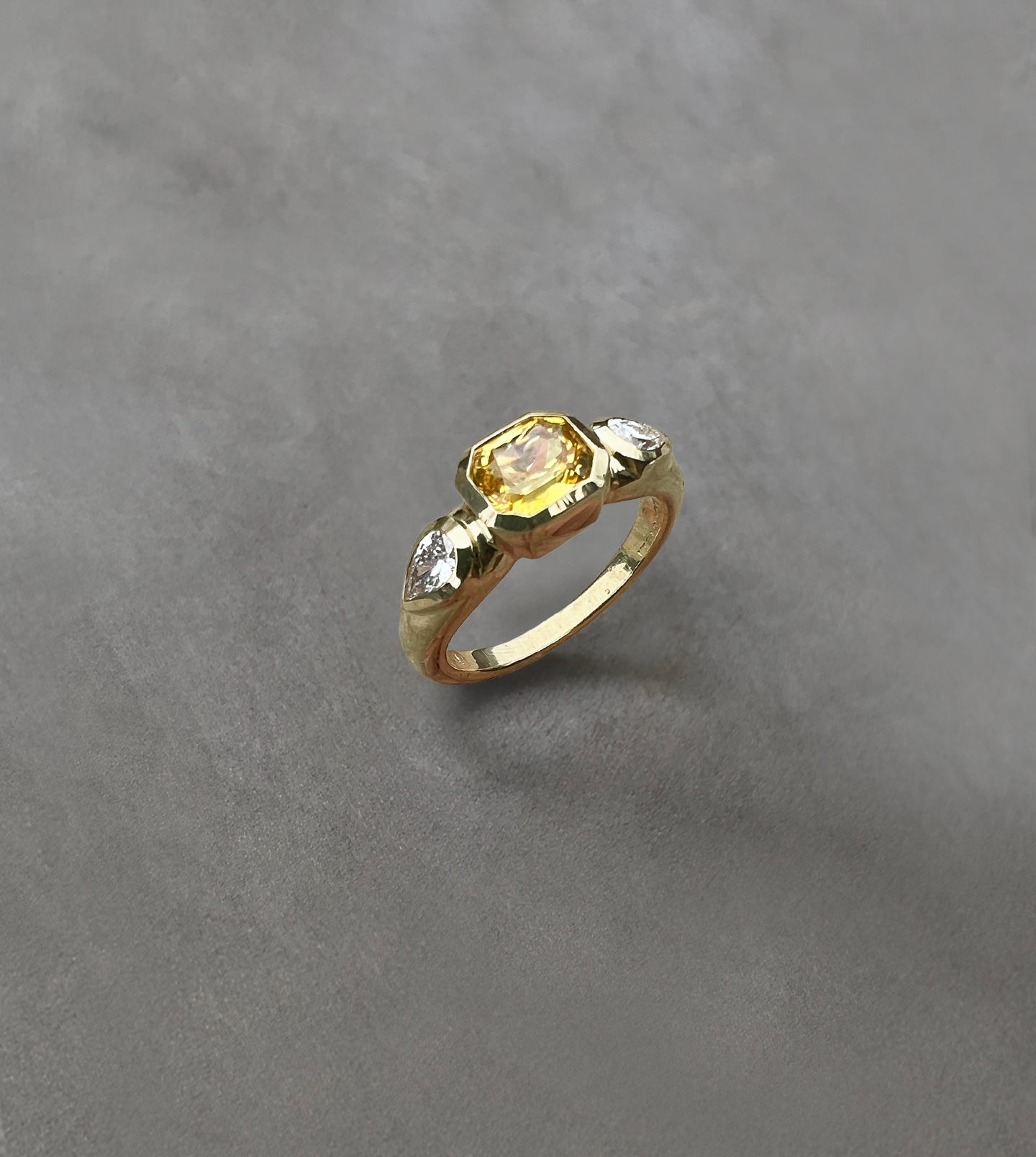 Repurposed Yellow & White Diamond Ring