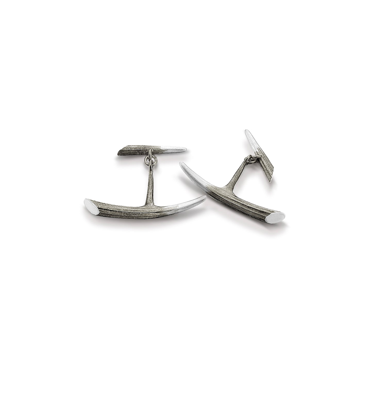 Oxidized Sterling Silver Tusk Shell Cufflinks