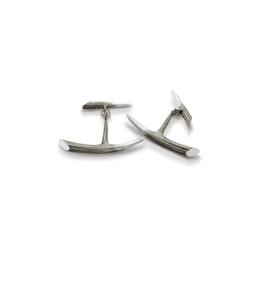 Oxidized Sterling Silver Tusk Shell Cufflinks