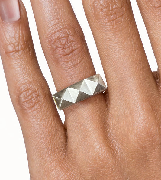 Hammered Punk Stud Ring