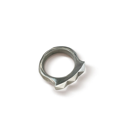 Hammered Punk Stud Ring – Sterling Silver