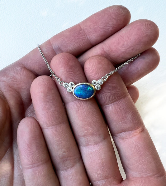 Opal and Diamond Necklace