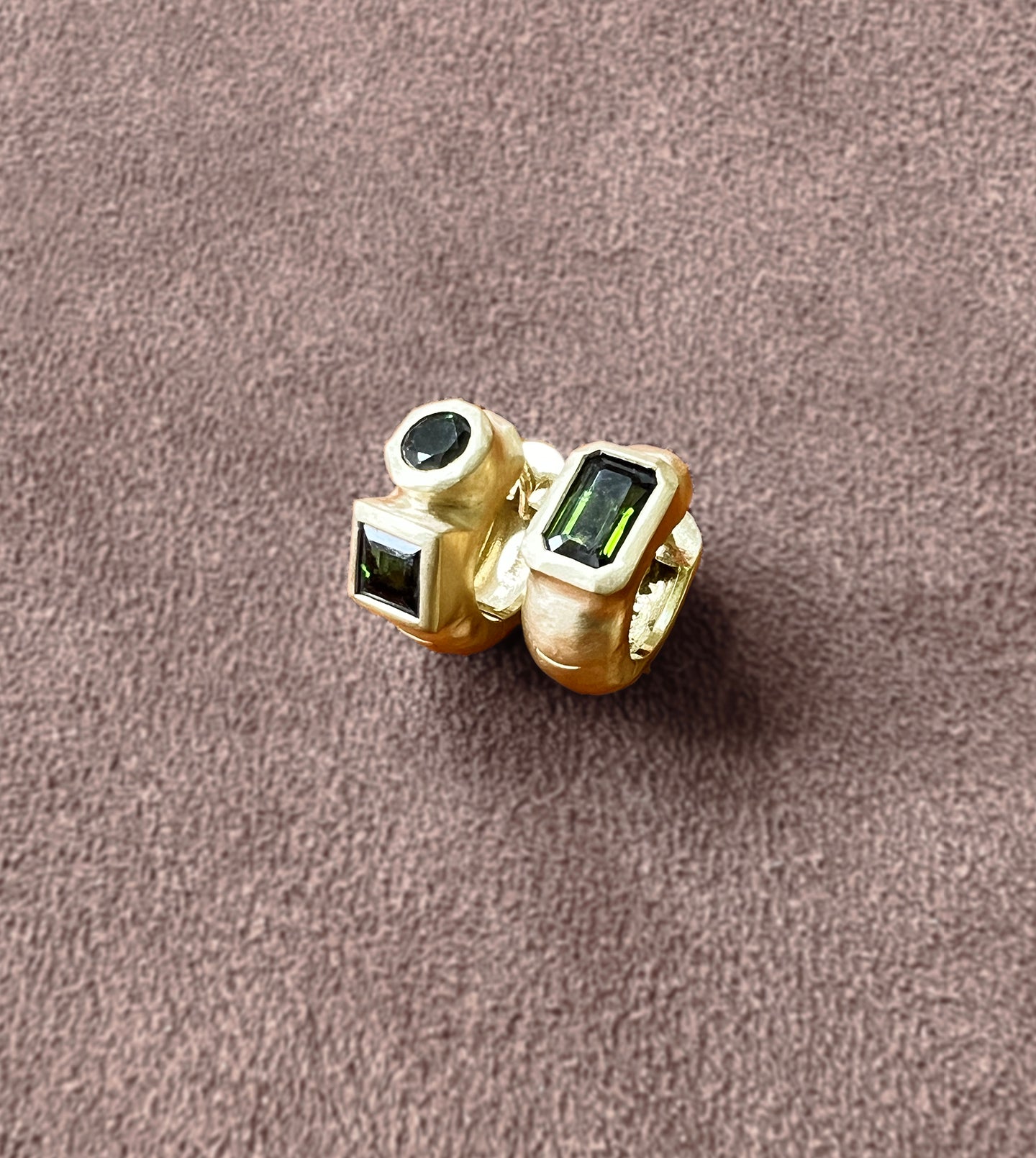 Tourmaline Gold Huggies