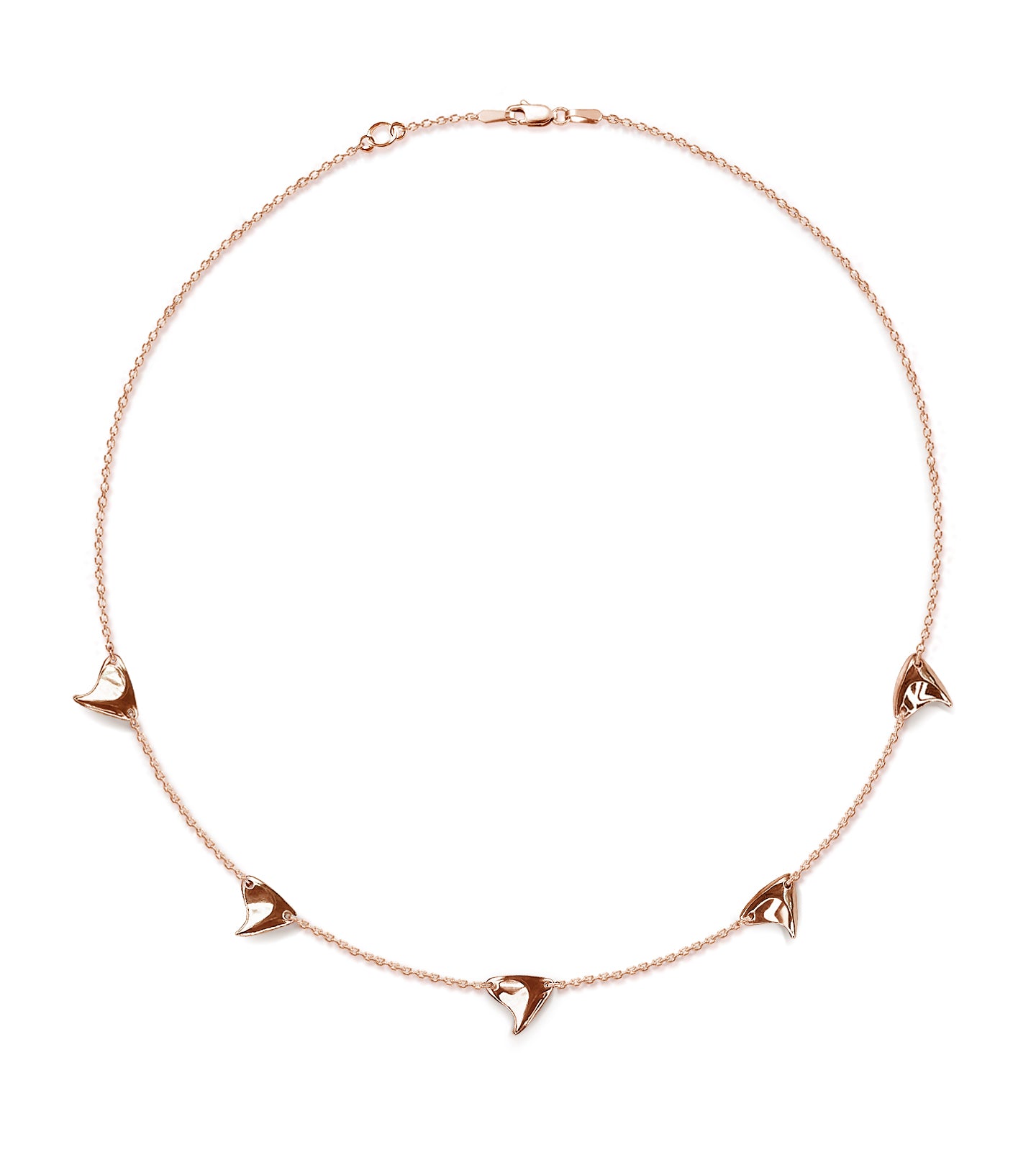 Shiny finish rose gold five thorn necklace 