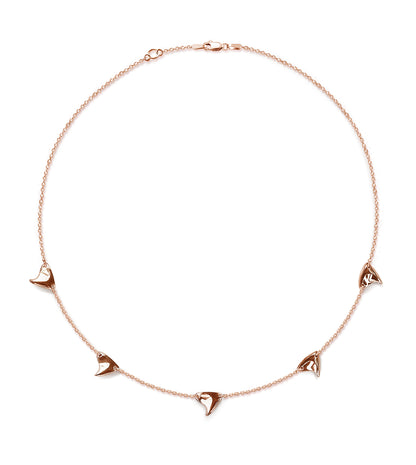 Shiny finish rose gold five thorn necklace 