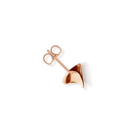 Mini high shine finish rose gold rose thorn stud earring