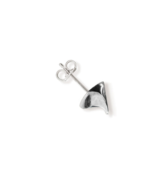Mini high shine finish sterling silver rose thorn stud earring