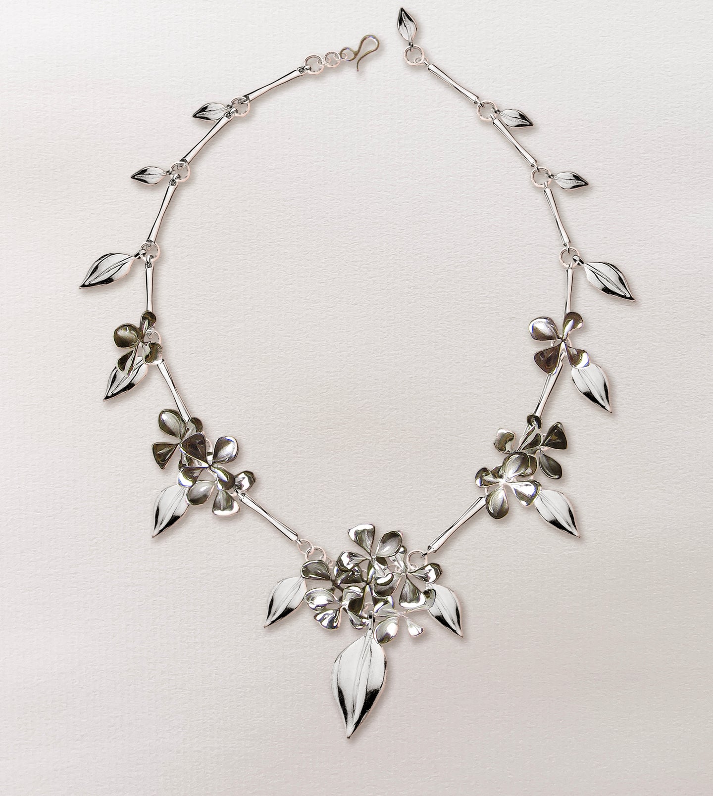 Hydrangea Silver Necklace