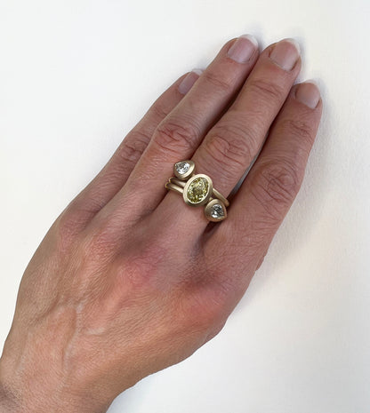 Yellow & White Diamond Stacking Rings