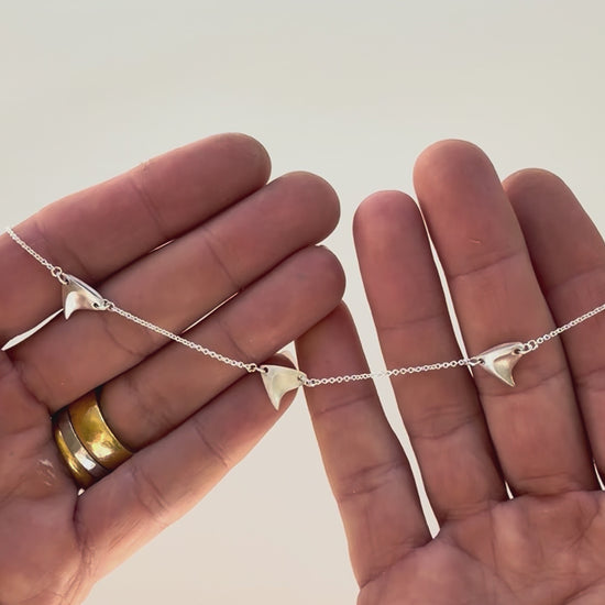 Jeweler making the sterling silver three-thorn necklace